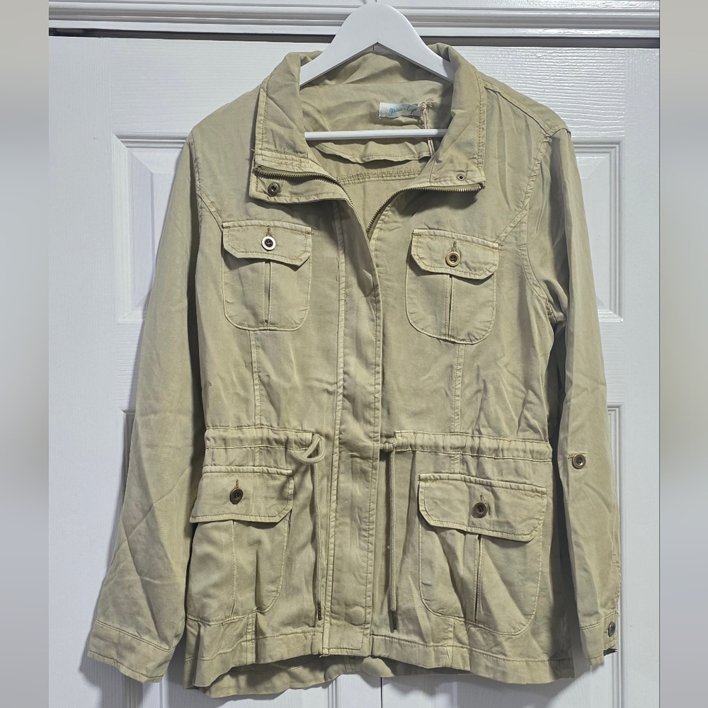 Grace & Lace Beige Utility Jacket